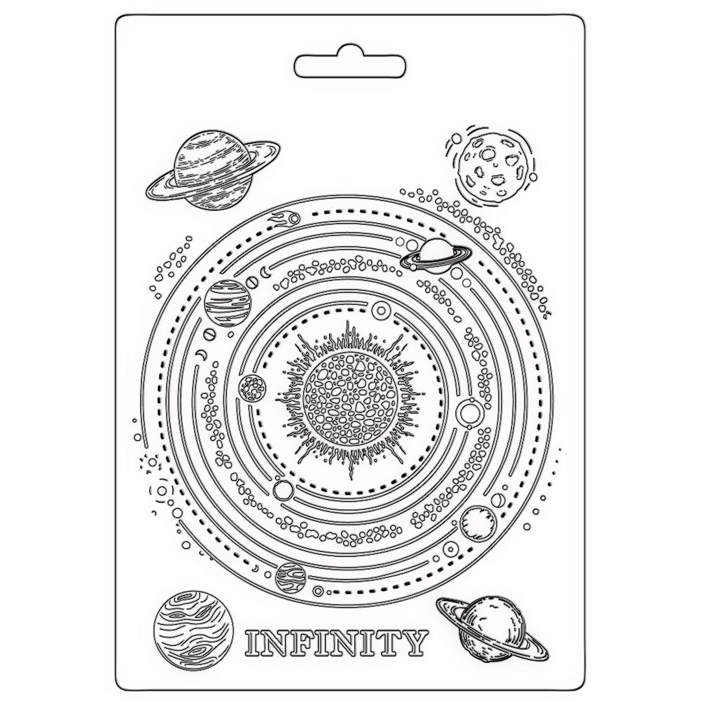 Stamperia COSMOS INFINITY Soft Mould A5 Mixed Media Texture Impression Cold Pour #K3PTA5632
