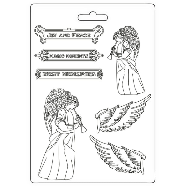 Stamperia Christmas ANGEL AND WINGS Soft Mould A5 #K3PTA5655