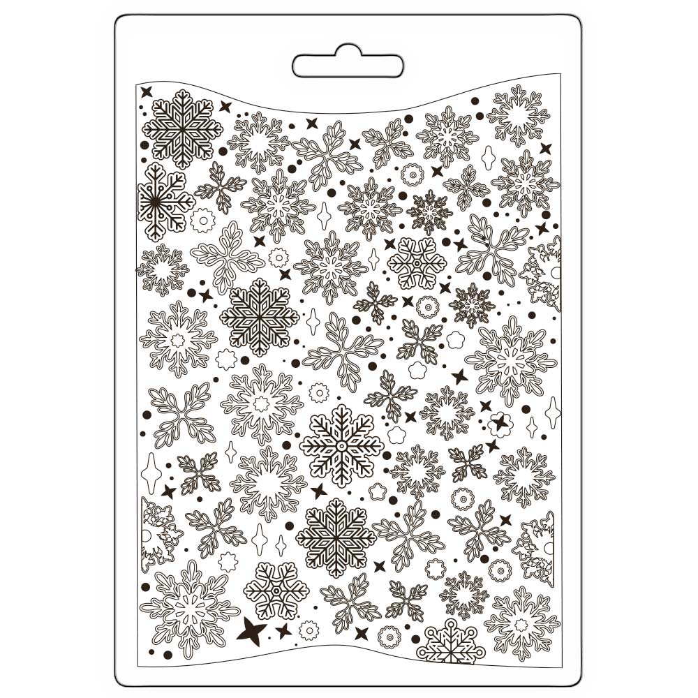 Stamperia Create Happiness DEWDROPS SNOWFLAKES A5 Soft Mould Cold Pour Resin #K3PTA5664