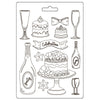 PRE-ORDER Stamperia MASQUERADE FLUTE and CAKES A5 Soft Mould Cold Pour Resin #K3PTA5667