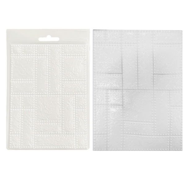 texture impression mould and sample shown on white background