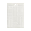 Clear plastic impression mould on a white background