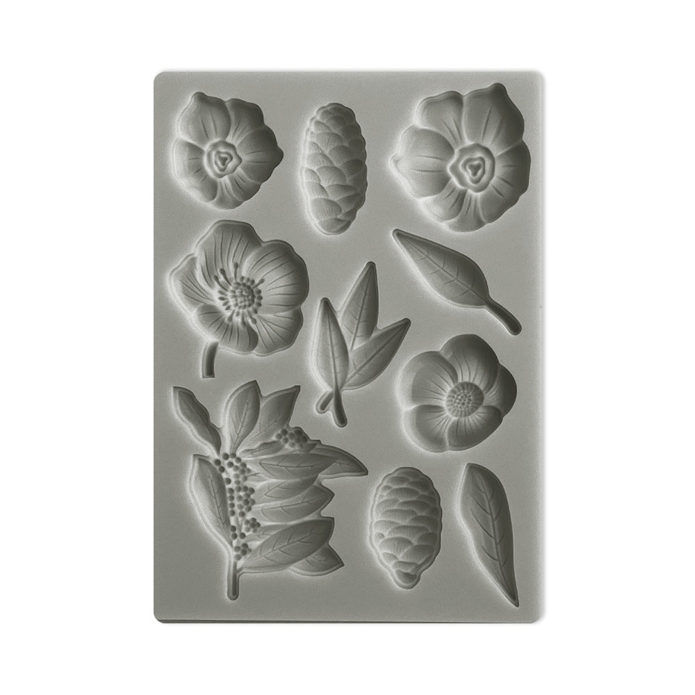 Stamperia CHRISTMAS PINECONES A6 Silicone Mixed Media Moulds Molds Resin #KACM17