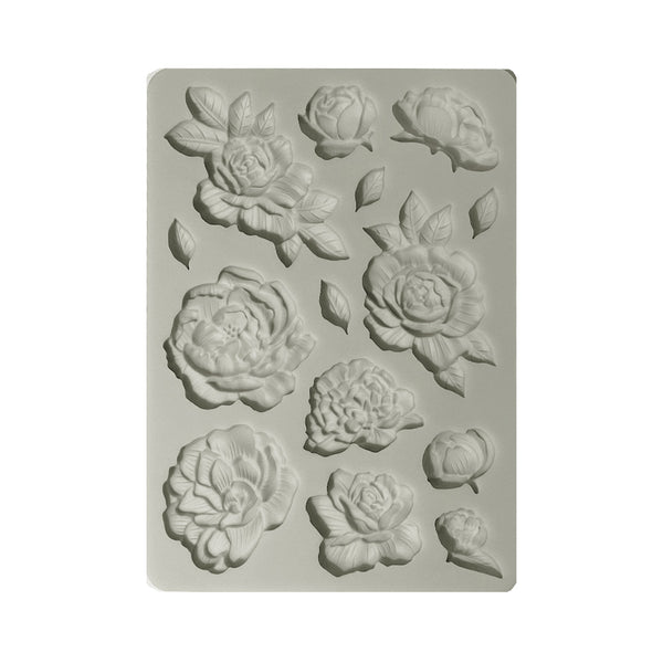 Stamperia Coffee and Chocolate PRECIOUS PEONY A5 Silicone Mixed Media Moulds Molds Resin #KACMA505