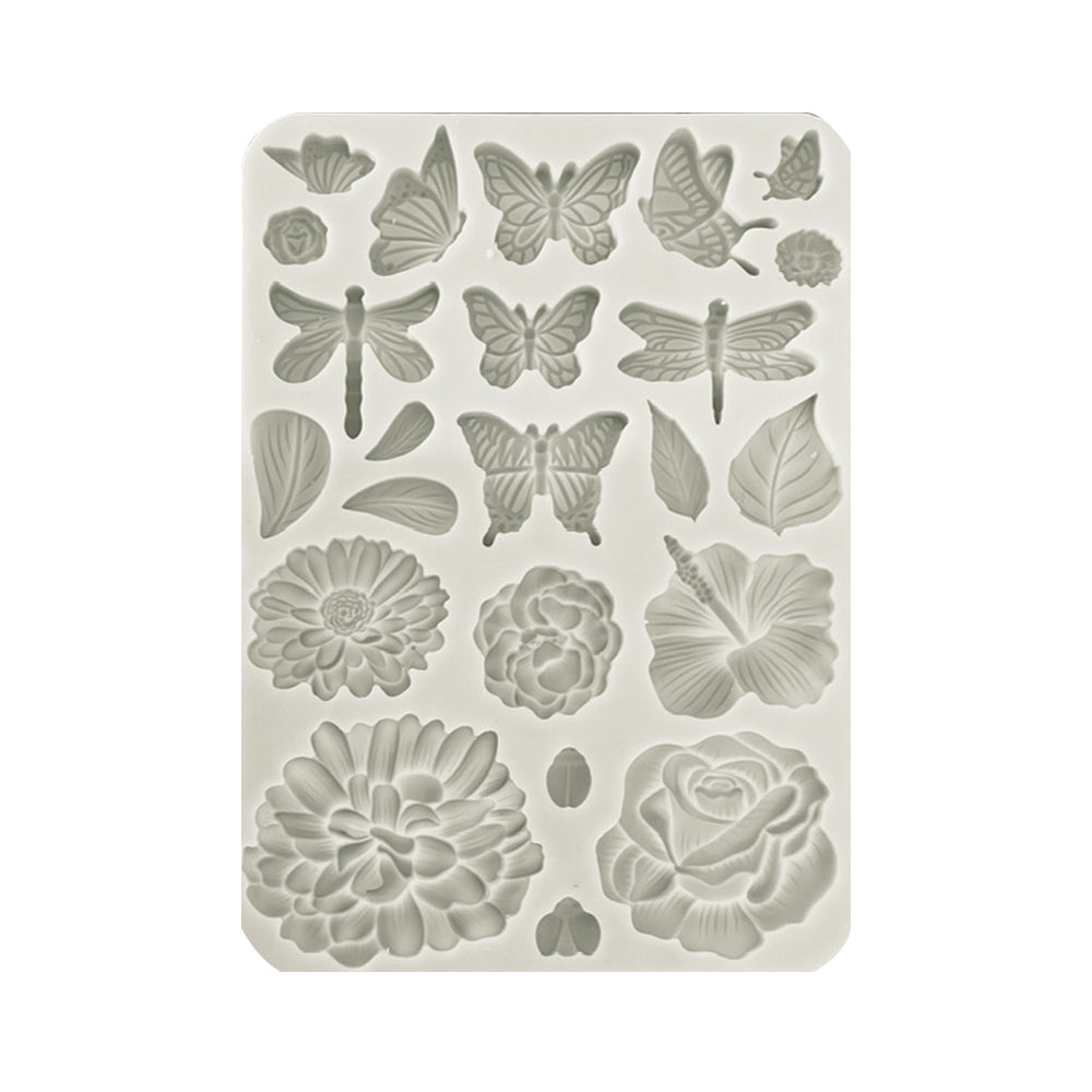 Stamperia Create Happiness Secret Diary BUTTERFLIES & FLOWERS A5 Silicone Mixed Media Moulds Resin #KACMA509