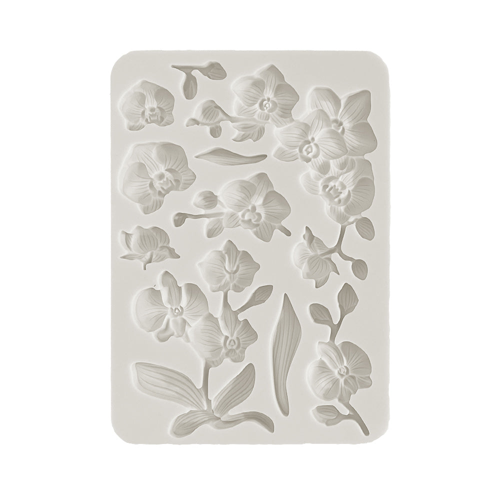 Stamperia ORCHIDS and CATS Orchids A5 Silicone Mixed Media Moulds Molds Resin #KACMA521