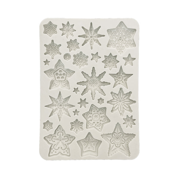 Stamperia GEAR UP FOR CHRISTMAS STARS A5 Silicone Mixed Media Moulds Resin #KACMA532