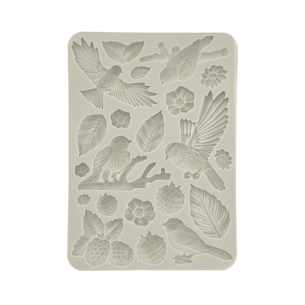 Stamperia FOREST - BIRDS A5 Silicone Mixed Media Moulds Resin #KACMA538