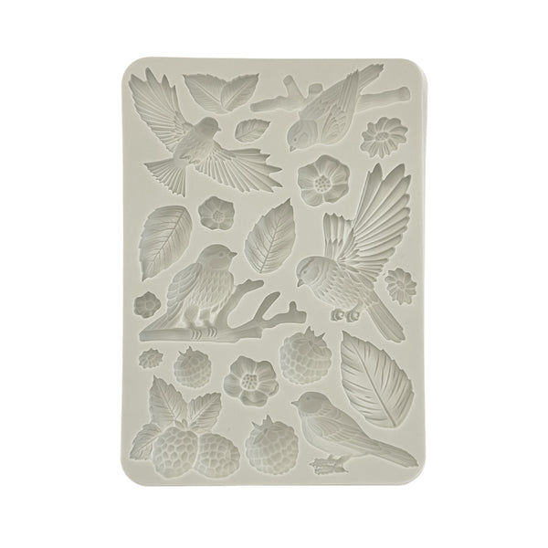 Stamperia FOREST - BIRDS A5 Silicone Mixed Media Moulds Resin #KACMA538