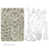 Deer head stamp and die cut set with foliage on a white background