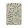 Decorative card with deer and floral design on a white background