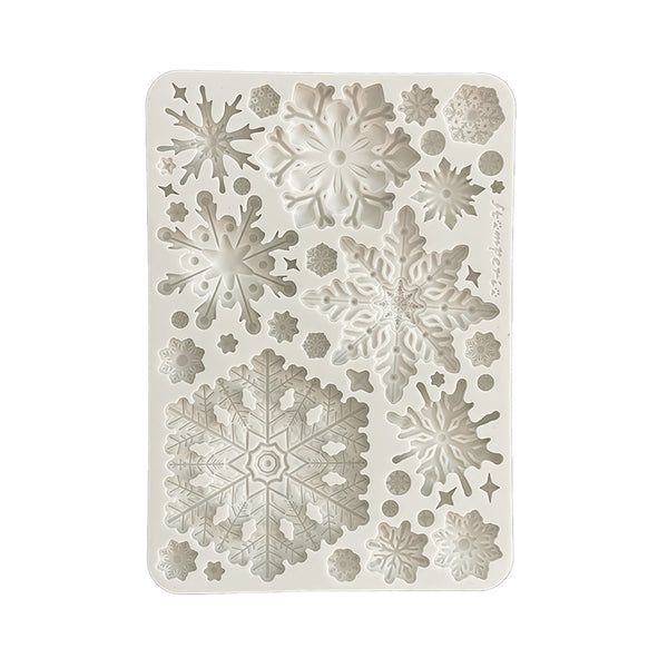 Stamperia Create Happiness DEWDROPS SNOWFLAKES A5 Silicone Mixed Media Moulds Resin #KACMA545