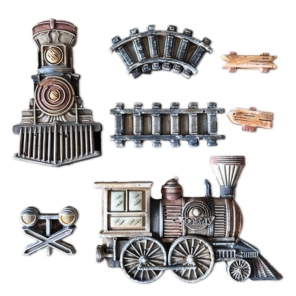 Stamperia ART OF TRAVELLING - TRAIN A5 Silicone Mixed Media Moulds Resin #KACMA549