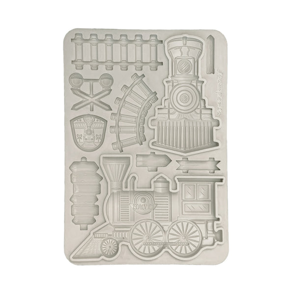 Stamperia ART OF TRAVELLING - TRAIN A5 Silicone Mixed Media Moulds Resin #KACMA549