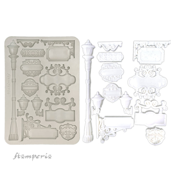 Stamperia ART OF TRAVELLING - PLATES A5 Silicone Mixed Media Moulds Resin #KACMA551