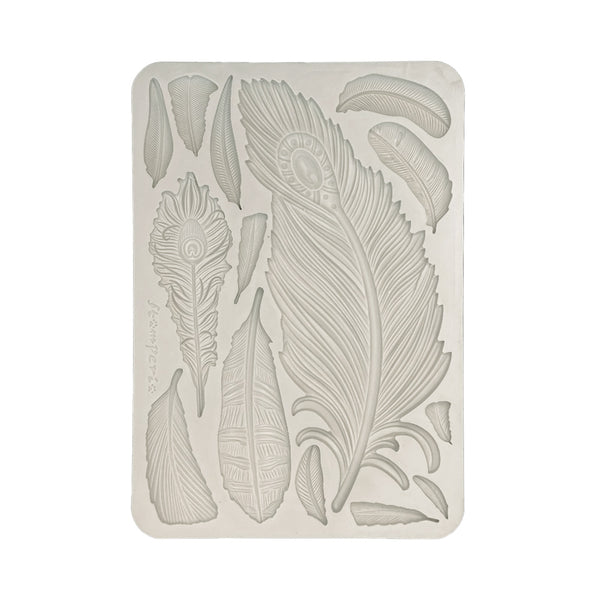 PRE-ORDER Stamperia MASQUERADE FEATHERS A5 Silicone Mixed Media Moulds Resin #KACMA552