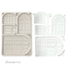 PRE-ORDER Stamperia MASQUERADE WINDOWS A5 Silicone Mixed Media Moulds Resin #KACMA554