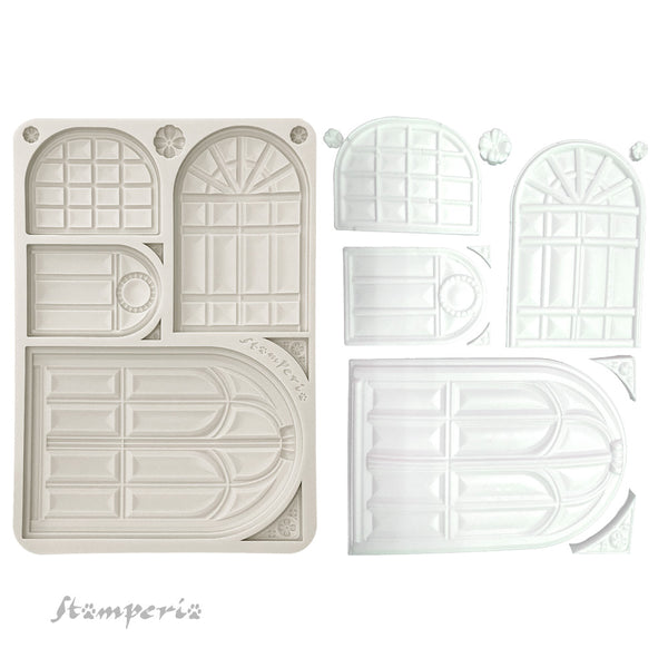 PRE-ORDER Stamperia MASQUERADE WINDOWS A5 Silicone Mixed Media Moulds Resin #KACMA554