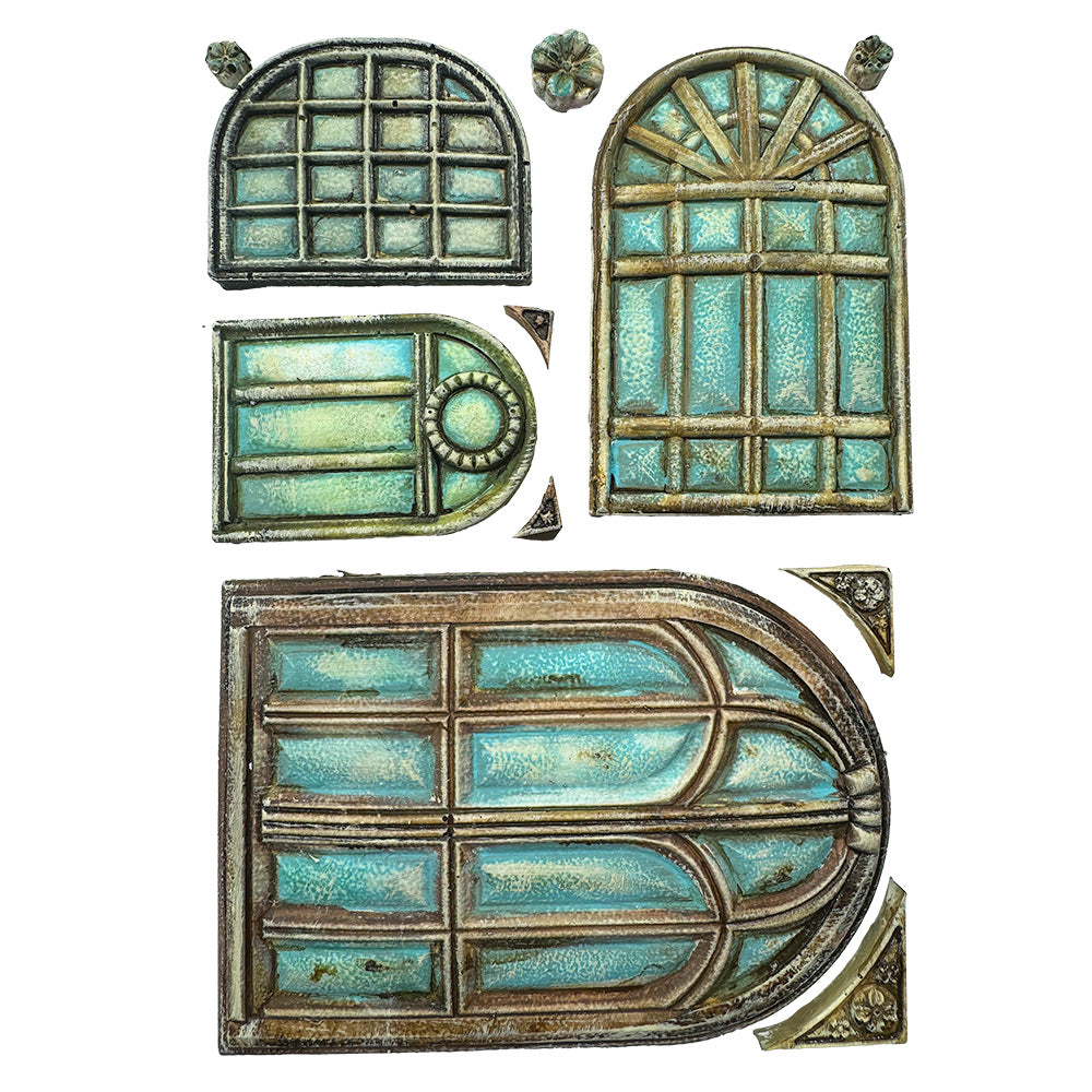 PRE-ORDER Stamperia MASQUERADE WINDOWS A5 Silicone Mixed Media Moulds Resin #KACMA554