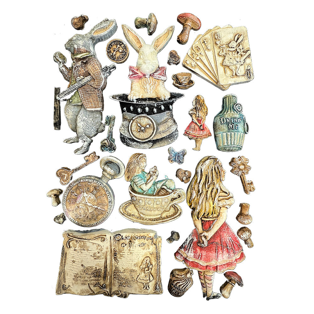 Stamperia ALICE IN CHRISTMAS A5 Silicone Mixed Media Moulds Resin #KACMA572