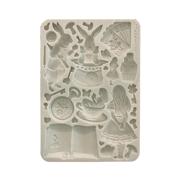 Stamperia ALICE IN CHRISTMAS A5 Silicone Mixed Media Moulds Resin #KACMA572