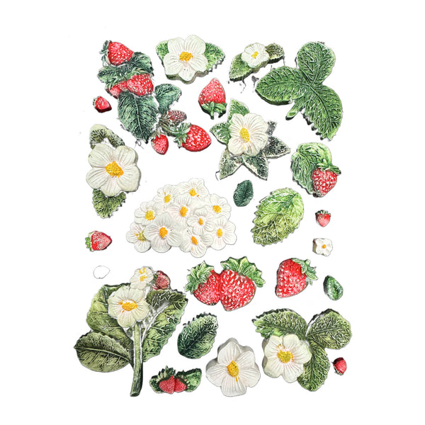 PRE-ORDER Stamperia HIDDEN GROVE - STRAWBERRIES A5 Silicone Mixed Media Moulds Resin #KACMA575