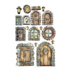 PRE-ORDER Stamperia HIDDEN GROVE - DOOR and WINDOW A5 Silicone Mixed Media Moulds Resin #KACMA576