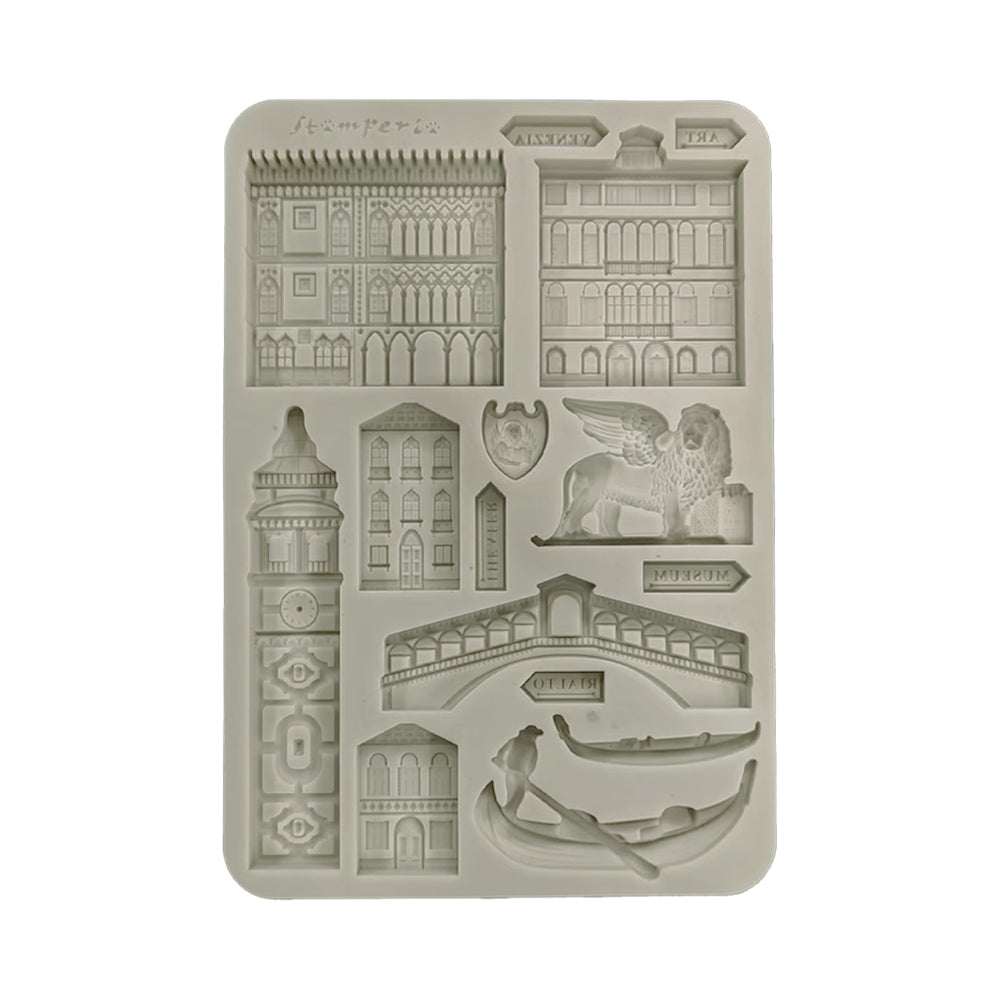 Stamperia VENICE CITY OF ART - MONUMENTS A5 Silicone Mixed Media Moulds Resin #KACMA581