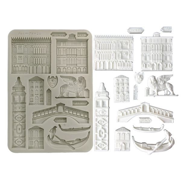 Stamperia VENICE CITY OF ART - MONUMENTS A5 Silicone Mixed Media Moulds Resin #KACMA581
