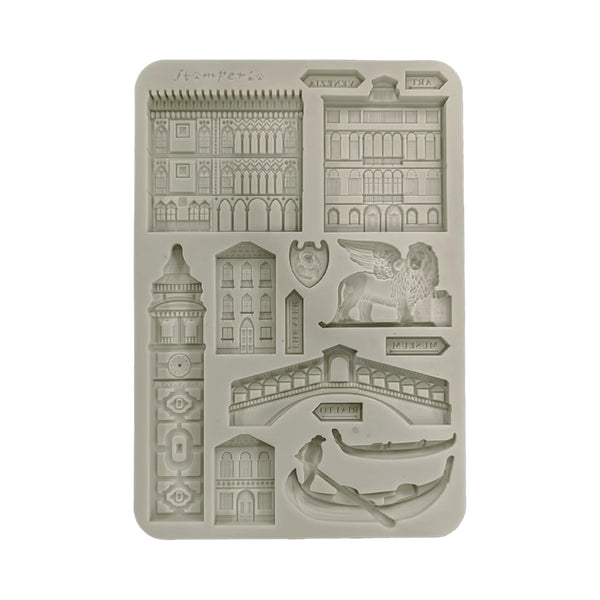 Stamperia VENICE CITY OF ART - MONUMENTS A5 Silicone Mixed Media Moulds Resin #KACMA581