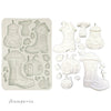 Stamperia WHISPERING WOODS - BOOTS and PUMPKIN HOUSE A5 Silicone Mixed Media Moulds Resin #KACMA586