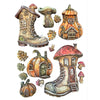 Stamperia WHISPERING WOODS - BOOTS and PUMPKIN HOUSE A5 Silicone Mixed Media Moulds Resin #KACMA586