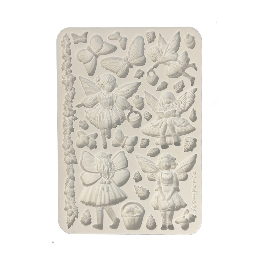 Stamperia WHISPERING WOODS - FAIRIES A5 Silicone Mixed Media Moulds Resin #KACMA587