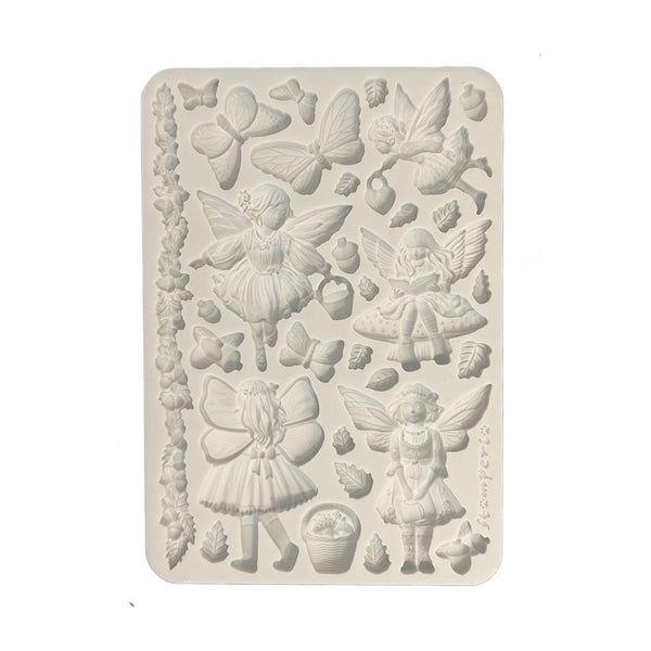 Stamperia WHISPERING WOODS - FAIRIES A5 Silicone Mixed Media Moulds Resin #KACMA587