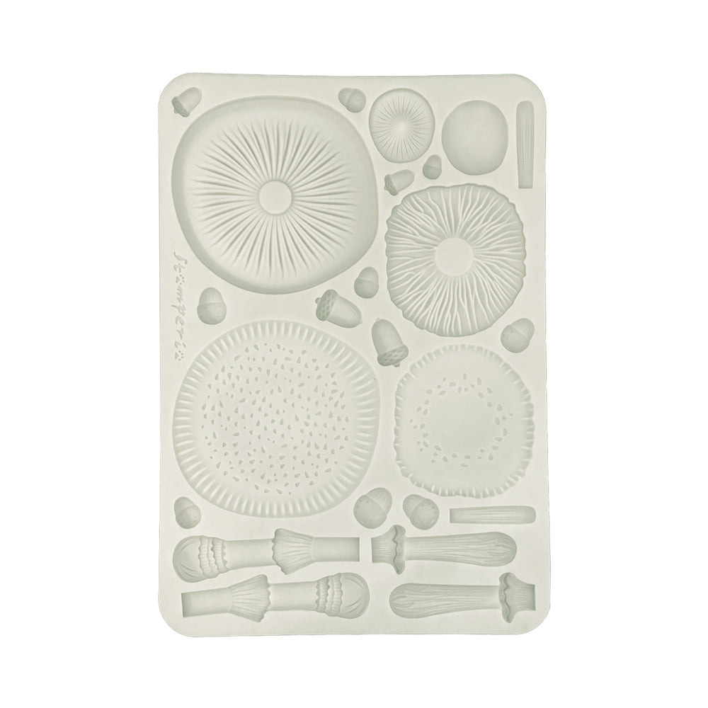Stamperia WHISPERING WOODS - 3D MUSHROOMS A5 Silicone Mixed Media Moulds Resin #KACMA588