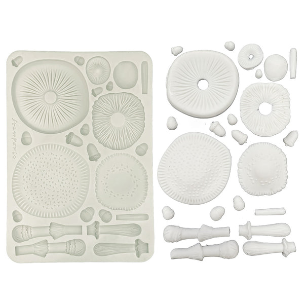 Stamperia WHISPERING WOODS - 3D MUSHROOMS A5 Silicone Mixed Media Moulds Resin #KACMA588