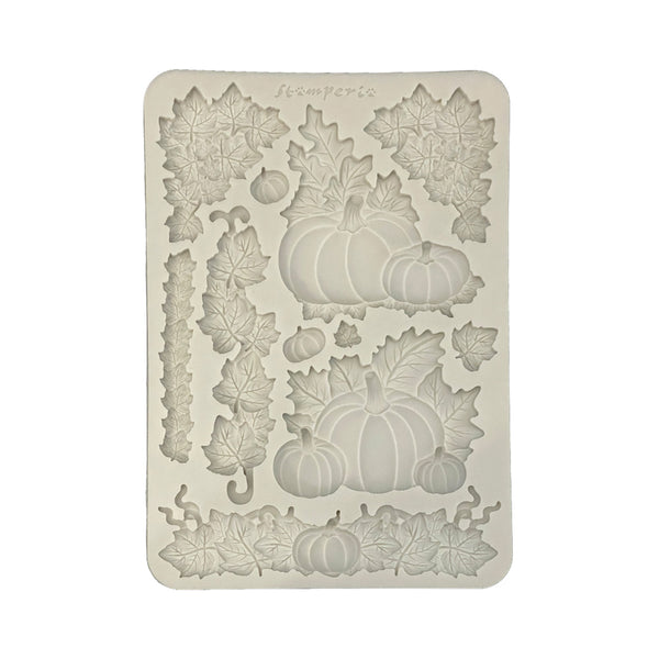 Stamperia WHISPERING WOODS - PUMPKINS A5 Silicone Mixed Media Moulds Resin #KACMA589