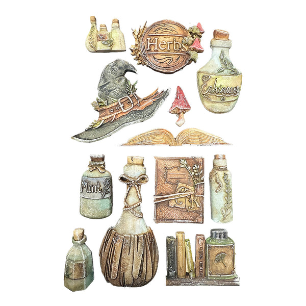 Stamperia HERBARIUM SILVAE - ALCHEMY A5 Silicone Mixed Media Moulds Resin #KACMA596