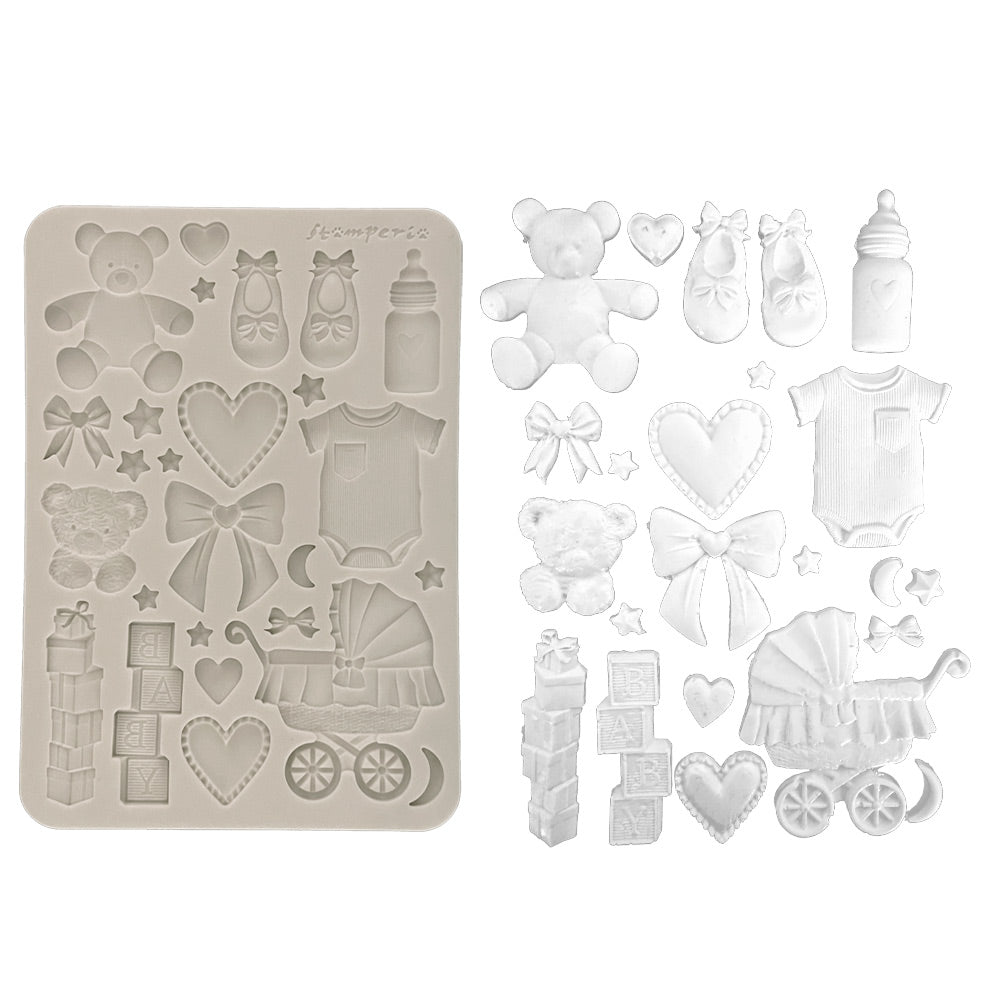 Stamperia BABY - ACCESSORIES A5 Silicone Mixed Media Moulds Resin #KACMA601