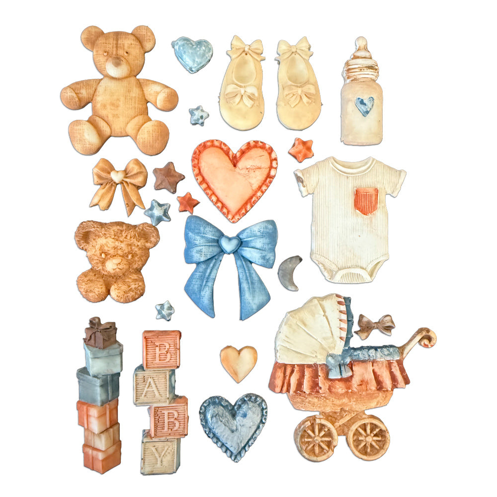 Stamperia BABY - ACCESSORIES A5 Silicone Mixed Media Moulds Resin #KACMA601