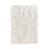 Mould with various designs on a white background