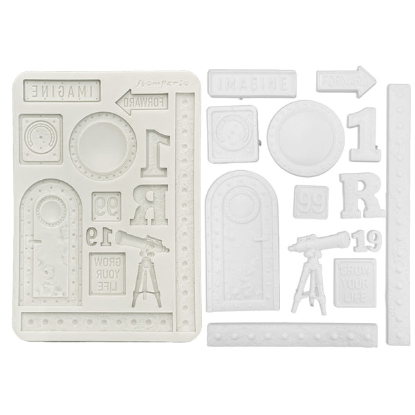 Stamperia A NEW BEGINNING - TELESCOPE  A5 Silicone Mixed Media Moulds Resin #KACMA606