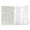 Stamperia GARDENS OF TIME - TRAIN and LONGCASE CLOCK A5 Silicone Mixed Media Moulds Resin #KACMA609