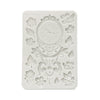 Decorative silicone mold with clock design on a white background