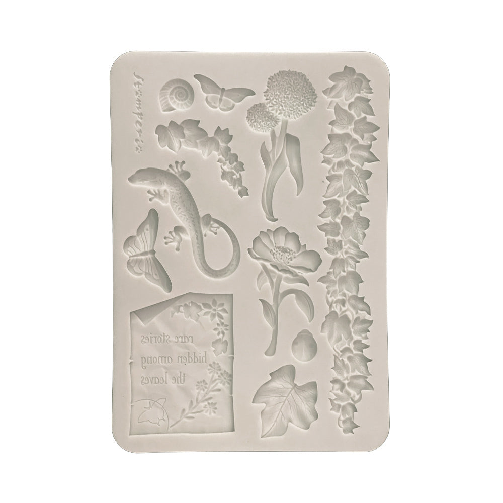 Stamperia ALL AROUND - FLOWERS and LEAVES A5 Silicone Mixed Media Moulds Resin #KACMA611