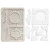 Decorative silicone mold with intricate designs on a white background