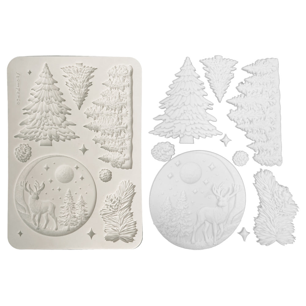Stamperia All you Need for CHRISTMAS - WINTER LANDSCAPE A5 Silicone Mixed Media Moulds Resin #KACMA617