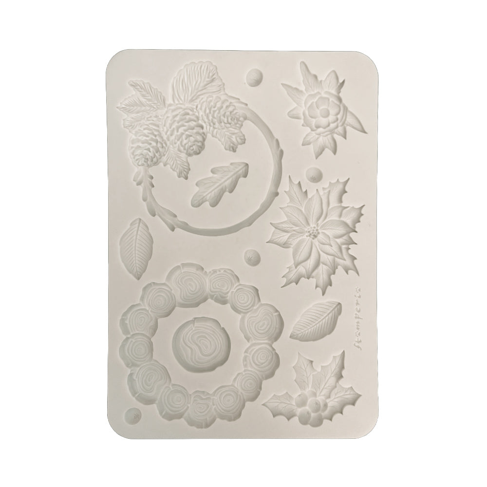 Stamperia All you Need for CHRISTMAS - GARLANDS A5 Silicone Mixed Media Moulds Resin #KACMA618