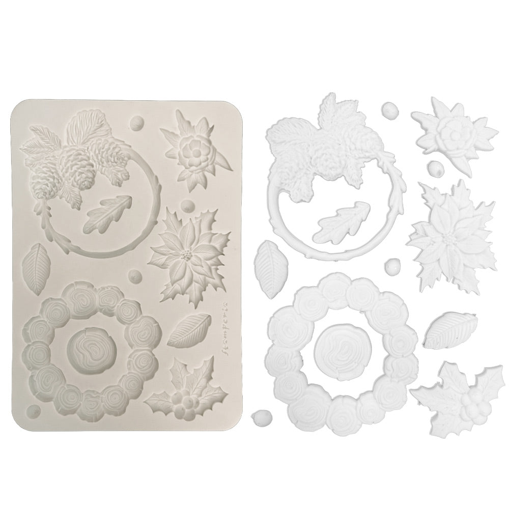 Stamperia All you Need for CHRISTMAS - GARLANDS A5 Silicone Mixed Media Moulds Resin #KACMA618