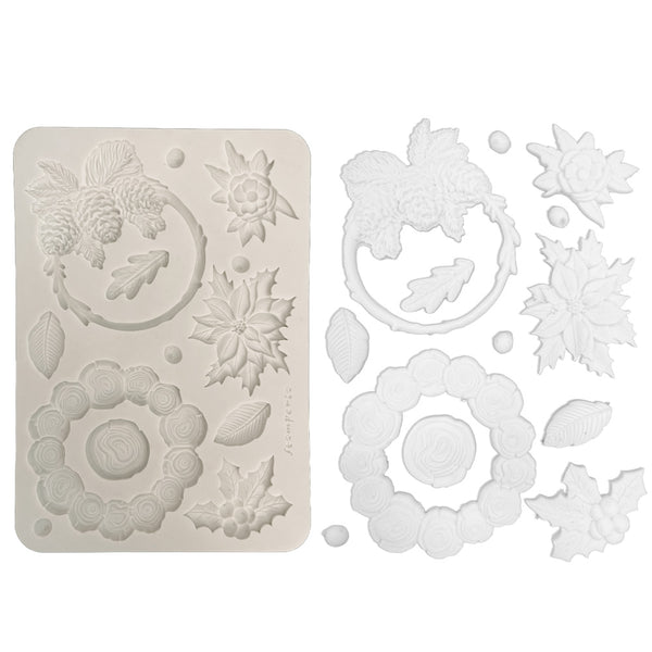 Stamperia All you Need for CHRISTMAS - GARLANDS A5 Silicone Mixed Media Moulds Resin #KACMA618